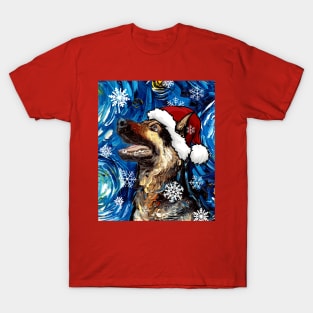 German Shepherd Santa T-Shirt